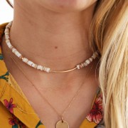 Perlina Heishi conchiglia 6 mm Rosa x39cm