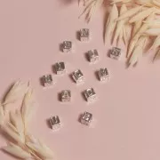 Perla alfabeto cubo 5 mm con foro grande - N - Argento 925 x1
