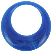 ciondolo - Pendente a cerchio scavato in resina opaca 44 mm - Blu reale marmorizzato x1 Pendente a cerchio scavato in resina opaca 44 mm - Blu reale marmorizzato x1