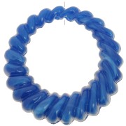 ciondolo - Pendente rotondo cavo ritorto in resina opaca da 29 mm - Blu reale marmorizzato x1 Pendente rotondo cavo ritorto in resina opaca da 29 mm - Blu reale marmorizzato x1