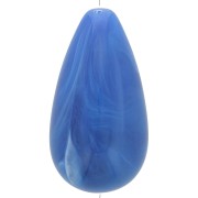 Perle - Perla di resina opaca 30x16 mm - Blu reale marmorizzato x1 Perla di resina opaca 30x16 mm - Blu reale marmorizzato x1