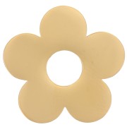 Ciondoli a fiore 16 mm - Acciaio inossidabile 316L dorato x2