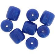 Perle - Perle tubolari opache in resina 12x11 mm - Blu reale marmorizzato x6 Perle tubolari opache in resina 12x11 mm - Blu reale marmorizzato x6