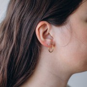 Orecchini a cerchio da 17 mm - filo da 1,6 mm -acciaio inossidabile 304L dorato x2