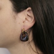 Pendente a trapezio in resina opaca 23x21 mm - Nero x1