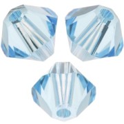 Bicono - Swarovski crystal spinning tops 5328 6 mm Aquamarine x20 Swarovski crystal spinning tops 5328 6 mm Aquamarine x20