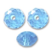 Rotondo - Perline tonde appiattite Swarovski 5040 4 mm Aquamarine x20 Perline tonde appiattite Swarovski 5040 4 mm Aquamarine x20