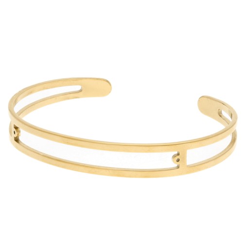 Bracciale 9x155 mm per perline da 4 mm - Acciaio inossidabile 316L Gold x1