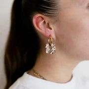 Rosette rotonde da 23 mm - Filo da 2,5 mm - Acciaio inossidabile 316L placcato oro x2