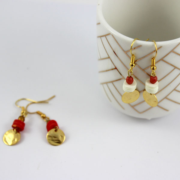 Orecchini fai-da-te in plastica imitativa di Heishi, Brillantini e corallo Perla sfaccettato Orecchini fai-da-te in plastica imitativa di Heishi, Brillantini e corallo Perla sfaccettato