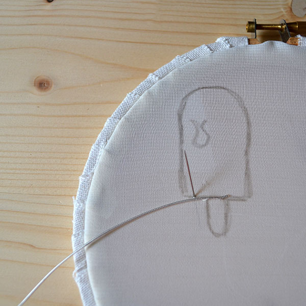 Spilla fai-da-te in ricamo filo d'oro Broche DIY glace en broderie au fil d'or