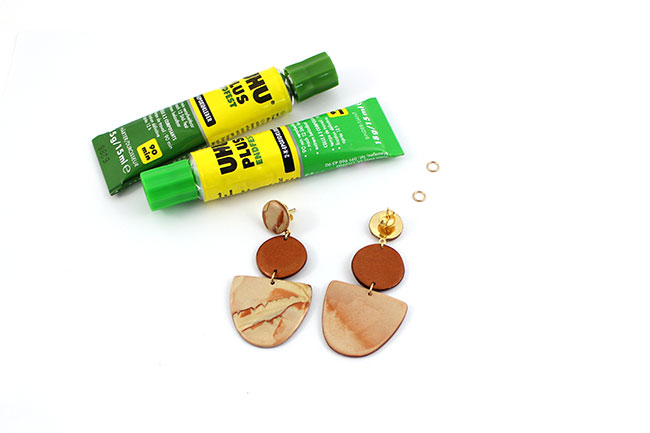 Orecchini Cernit in metallo effetto pietra champagne e bronzo : Tappa 6 Orecchini Cernit in metallo effetto pietra champagne e bronzo : Tappa 6