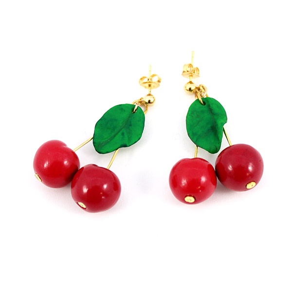 Orecchini in fimo color ciliegia Orecchini in fimo color ciliegia