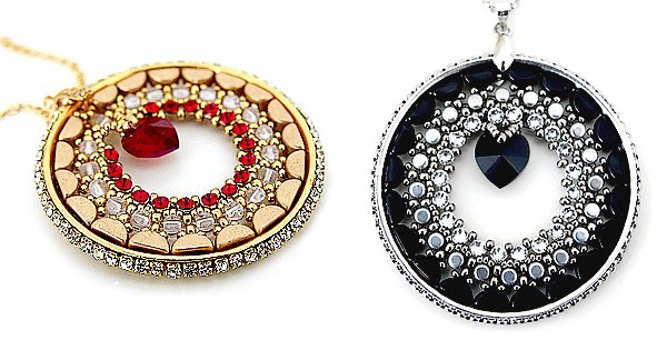 Ciondolo San Valentino in vetro Kos® e Minos® con perline di Puca® Ciondolo San Valentino in vetro Kos® e Minos® con perline di Puca®