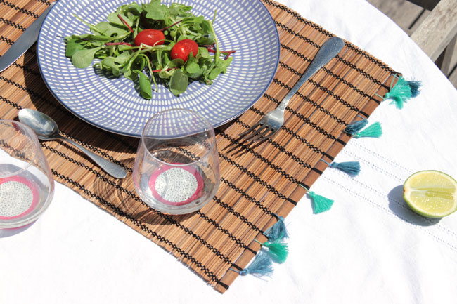 customisation de sous assiette en bambou