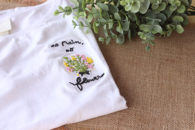 fai da te come personalizzare il fiore ricamo t-shirt