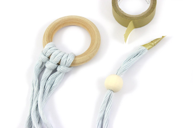 diy sapin en noeuds avec perles en bois