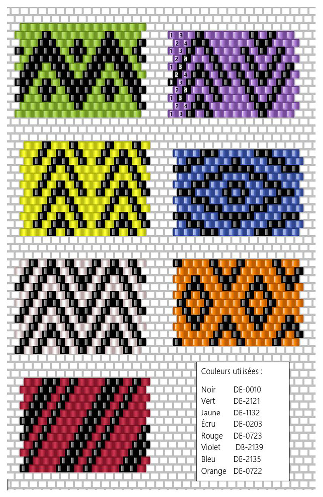 Schema Miyuki Délicas fai-da-te perlato segna paglia 11/0 Schema Miyuki Délicas fai-da-te perlato segna paglia 11/0