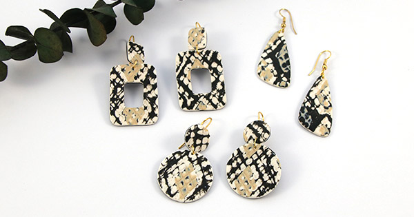 Orecchini imitazione pitone polimero Orecchini imitazione pitone polimero