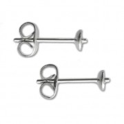 Orecchini per perle mezze forate 6 mm in Acciaio Inox x2