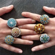 Anello per cabochon retro piatto 14 mm in acciaio inox x1