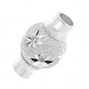 Chiusura glitterata per bracciale cordone 3 mm Argento 925 - Argento 925 x1