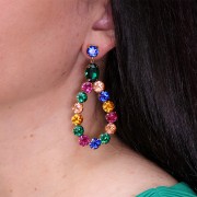 Orecchini a chiodo castone cabochon 1028/1088 mm. 8 Dorato con oro finox2