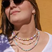 Perle rondelle in pasta polimerica Heishi 6x1 mm Viola x39 cm