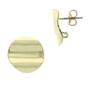 Orecchini con anellino da decorare in ottone battutto 15 mm - Dorato con oro fino x2