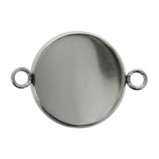 Distanziatore anellini aperti per cabochon fondo piatto 18 mm Acciaio inox x1