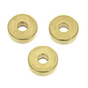 Dischi piatti forati lisci in ottone stile Heishi 6x2 mm - Dorato con oro fino x15