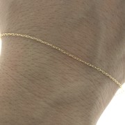 Catena fina maglia forzatina ovale allungata 1 mm Dorato con oro finox1m