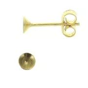 Orecchini per cabochon PureCrystal 1088 4 mm Argento 925 Dorato x2