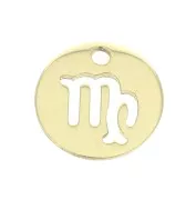 Ciondolo rotondo - segno dello zodiaco Vergine 10 mm en Gold filled x1