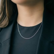 Girocollo maglia Forçat specchio 1 mm - Argento 925 x46 cm