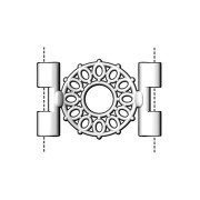 Piatto - Connettore per Perle Tila 25x15 mm Detis II Dorato x1