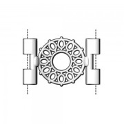 Piatto - Connettore per Perla 25x15 mm Detis II Argento Invecchiato x1