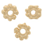 Perla fiore 6 mm Dorato x10