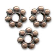 Perle rondelle fiore 6 mm - Rame invecchiato x10