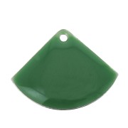 éventail - Zecchini ventaglio in ottone e resina epossidica 15x20 mm Verde x4 Zecchini ventaglio in ottone e resina epossidica 15x20 mm Verde x4