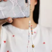 Assortimento di 200 perline- Lettere - 7 mm Giallo - Bianco