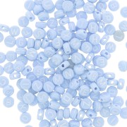 Assortimento di 200 perline- Lettere - 7 mm Blu pastel - Bianco