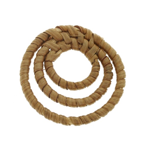 Pendente 3 anelli in legno intrecciato 42 mm - Naturale x1