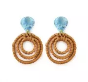 Pendente 3 anelli in legno intrecciato 42 mm - Naturale x1