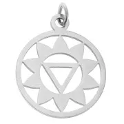 Pendente tondo medaglietta 22x19mm Chakra n°3 - Plesso solare acciaio inox x1