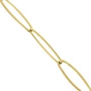 Catena maglia Rettangolo striato 6 mm Acciaio inossidabile Dorato 316L x50cm