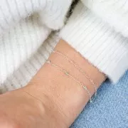 Catena forzatina limata 2 mm Pietre gemme sfaccettate Sodalite - Argento 925 x50cm