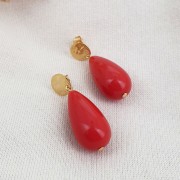 Perla pera in resina opaca 26x14 mm - Rosa chiaro x1