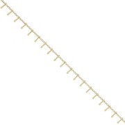 Catena maglia gourmette e barre 6.3 mm - Acciaio inossidabile 304L Dorato x1m