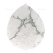 Perle goccie sfaccetta - briolette piatta12x10mm pietra gemma- Howlite x1